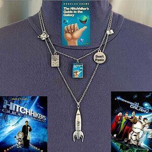 The Hitchhiker's Guide to the Galaxy Adams Handmade 2-Layer Literature Necklace